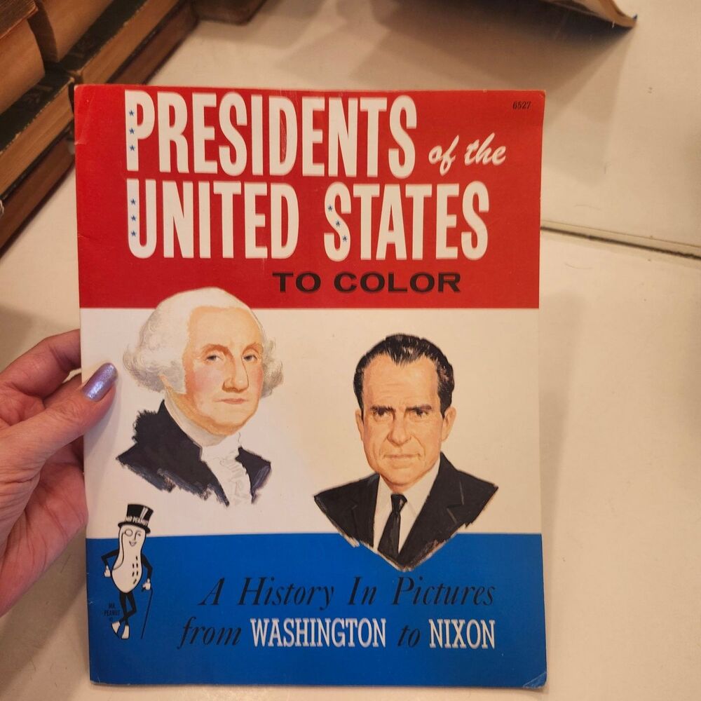 Presidents of the United States to Color Book 1969 Saalfield Mr. Peanut History - Picture 8 of 8